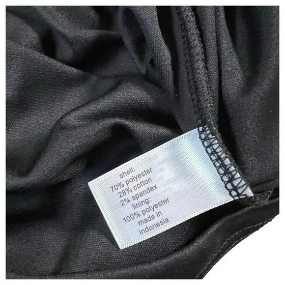 Lane Bryant Navy Blue Peplum Top Blouse Crochet Lace Lined V-Neck Size 22 24 - Picture 6 of 7